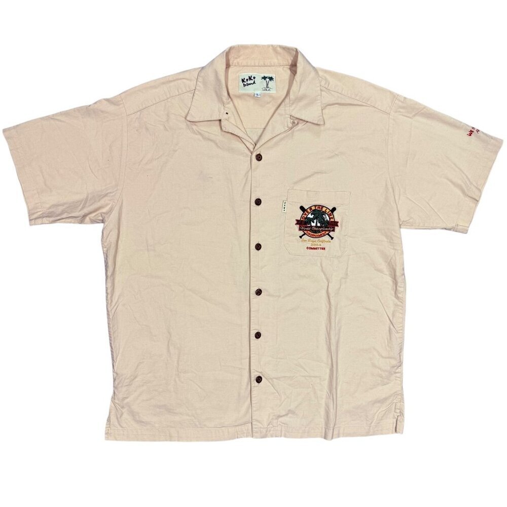 Vintage 2000s Koko Island Short Sleeve Button Up‎ Shirt Made in USA Large